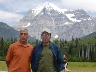 Javad and Ali at the foot of Mt. Robson